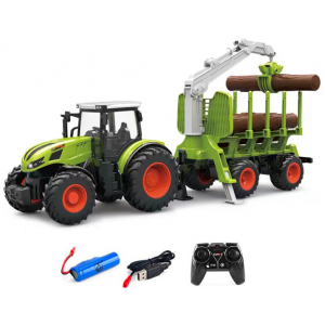 1:24 Трактор-погрузчик древен с прицепом Korody KR6648, 6 каналов, 2.4Ghz