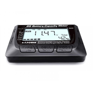 Измеритель емкости Li-Po аккумуляторов 8S, сервотестер