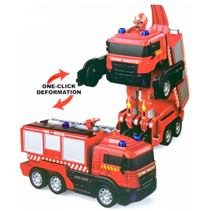 1:16 Робот-трансформер пожарная машина, брызгает водой