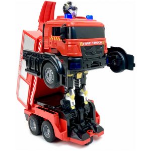 1:16 Робот-трансформер пожарная машина, брызгает водой