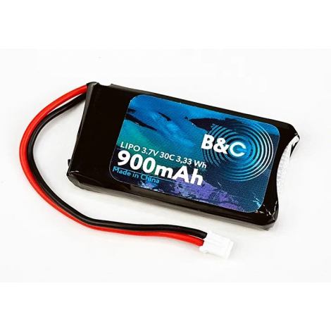 Аккумулятор Li-Po 3.7V 900mAh, 30C, 1s1p, JST-BEC