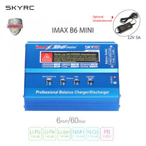 Универсальное зарядно-разрядное устройство с балансиром SkyRC iMax B6 Mini (12V C:6A D:2A)