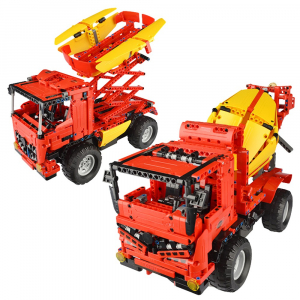 Конструктор на шасси - 2 в 1 бетономешалка/автоподъемник Double Eagle C51014W (814 деталей), 2.4Ghz