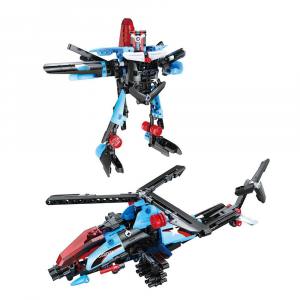 Конструктор - 2 в 1 робот/вертолет c инерционным механизмом Double Eagle C52007W (275 деталей)
