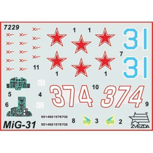 1:72 Сборная модель ZVEZDA Советский истребитель-перехватчик МиГ-31, подарочный набор
