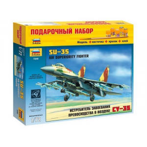 1:72 Сборная модель ZVEZDA Истребитель Су-35, подарочный набор