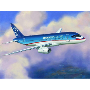 1:144 Сборная модель ZVEZDA Региональный пассажирский авиалайнер Superjet 100, подарочный набор