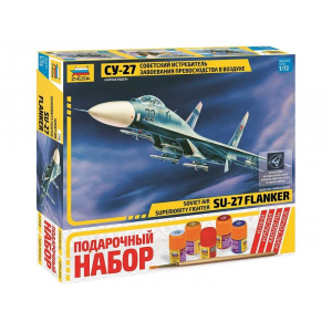 1:72 Сборная модель ZVEZDA Советский истребитель Су-27, подарочный набор