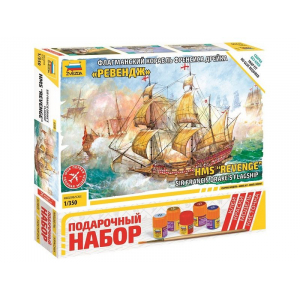 1:350 Сборная модель ZVEZDA Флагманский корабль Френсиса Дрейка "Ревендж", подарочный набор