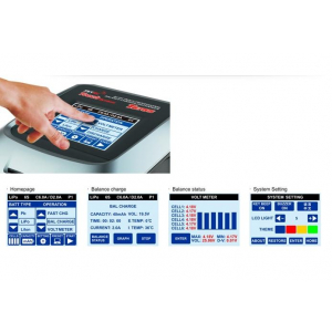 Универсальное зарядно-разрядное устройство с балансиром SKYRC T6755 (сенсорный экран, 12/220V C:7A D:2A)