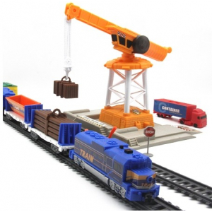 Железная дорога с подъемным краном, длина полотна 670 см - BSQ-2082