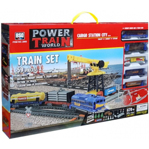 Железная дорога с подъемным краном, длина полотна 670 см - BSQ-2082