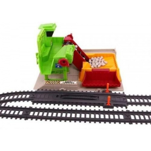 Железная дорога со станцией загрузки щебня, длина полотна 1067 см - BSQ-2085