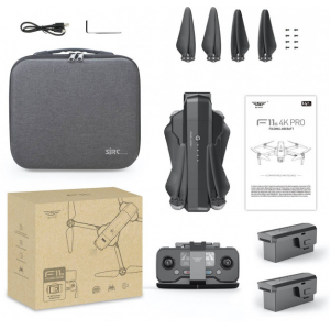 Квадрокоптер SJRC F11S 4K PRO COMBO с HD видеокамерой 2-AXIS 4K (2 АКБ), FPV - 5G Wi-Fi, GPS