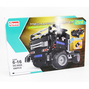 Конструктор на шасси 2 в 1 - спорткар/тягач QiHui QH8008 (486 деталей), 27Mhz
