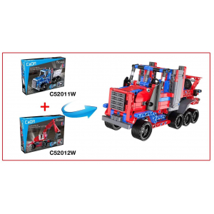 Конструктор - экскаватор c инерционным механизмом Double Eagle C52012W (235 деталей)