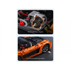 Конструктор модульный - спорткар Mazda RX-7 1:8 CaDA Master Double Eagle C61502W (3305 деталей), 2.4Ghz