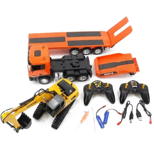 1:24 Трейлер с экскаватором HuiNa 1319, 9 каналов