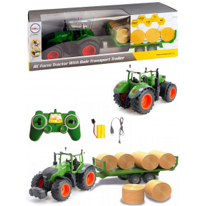 1:16 Трактор сельскохозяйственный с прицепом с рулонами сена E358-003, 2.4Ghz