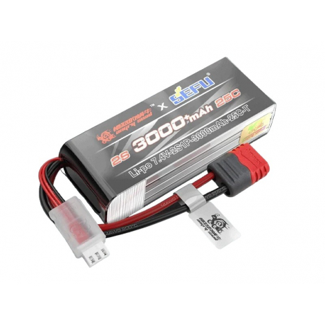 Аккумулятор MJX Li-Po 7.4V 3000mAh, 25C, 2s1p, Deans T-Plug